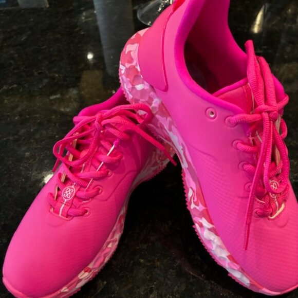 New G/FORE MG4+ CAMO GOLF SHOE G4LA23EF26 - KNOCKOUT PINK US SIZE 7 - Picture 2 of 5
